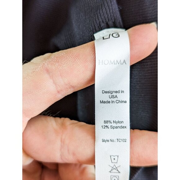 Homma Seamless High Waist No Front Seam Athletic Leggings Large Black - Picture 10 of 11